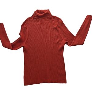 Turtleneck Sweater Orange Women's XL